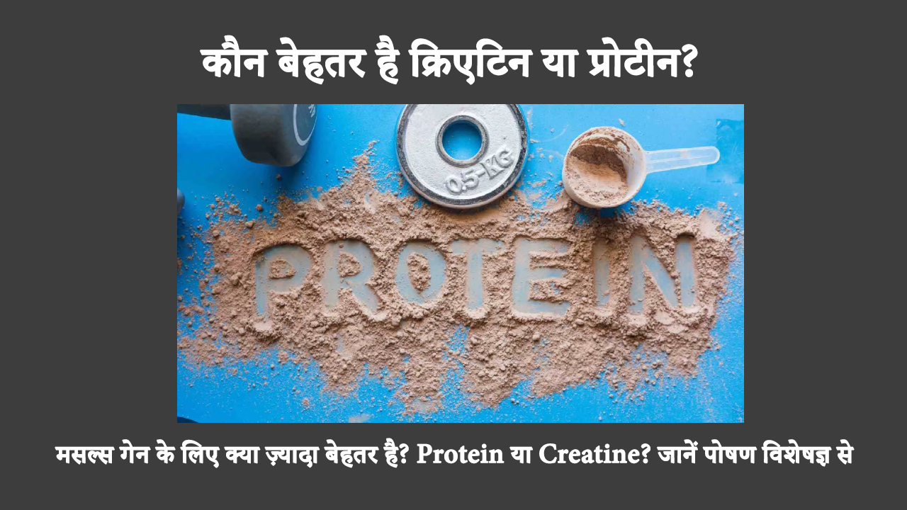 Which Is Better Creatine Or Protein In Hindi: प्रोटीन पाउडर और क्रिएटिन जैसे सप्लीमेंट्स का इस्तेमाल एथलीट अपने वर्कआउट से पहले या बाद में करते हैं। पता लगाएँ कि क्या प्रोटीन क्रिएटिन की तुलना में मांसपेशियों को बढ़ाने का बेहतर तरीका है।